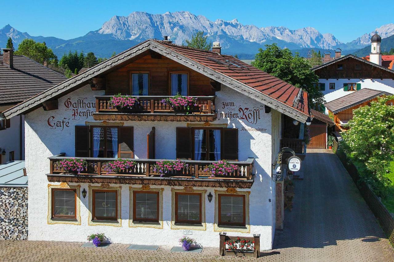 Fruehstueckspension Gaestehaus Zum Weissen Roessl Wallgau Kültér fotó